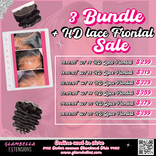 3 bundle + HD Lace Frontal Sale